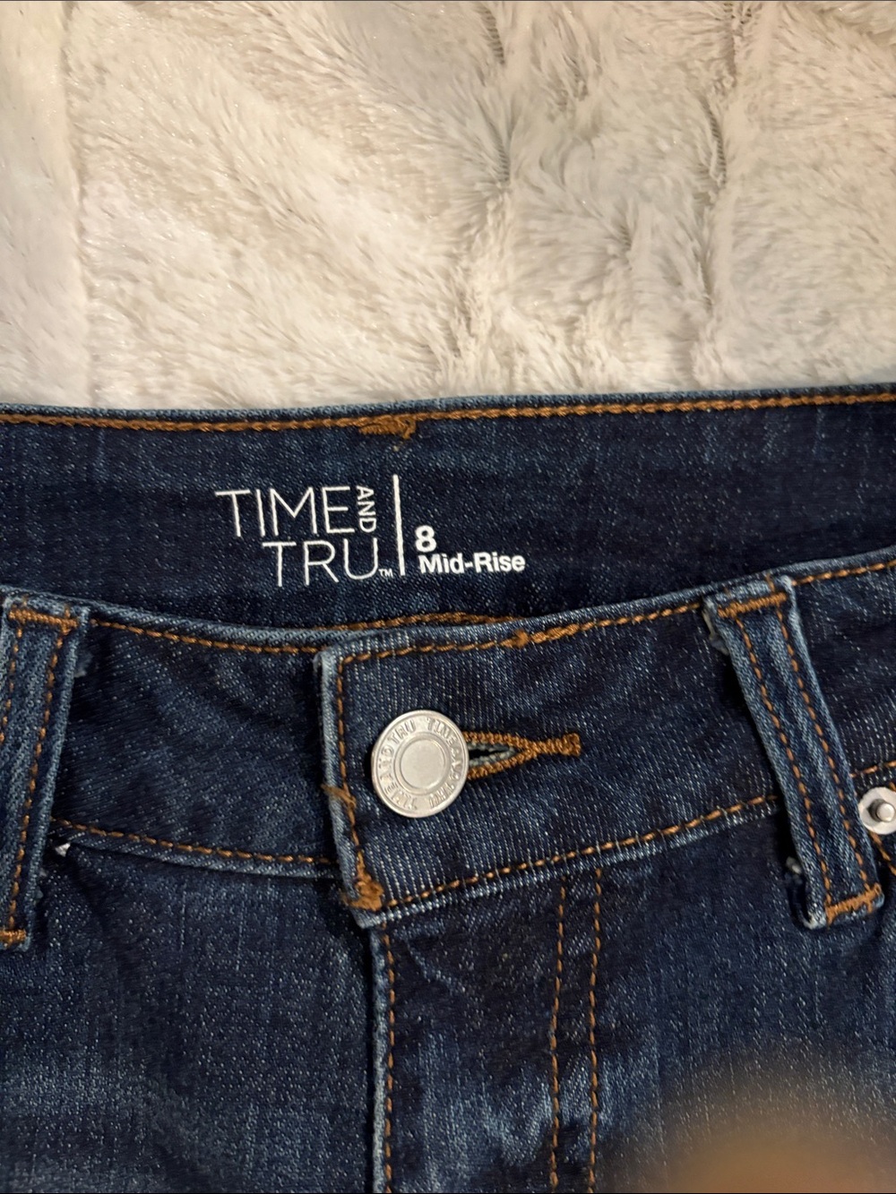 Time and Tru Mid-Rise Dark Indigo Jeans